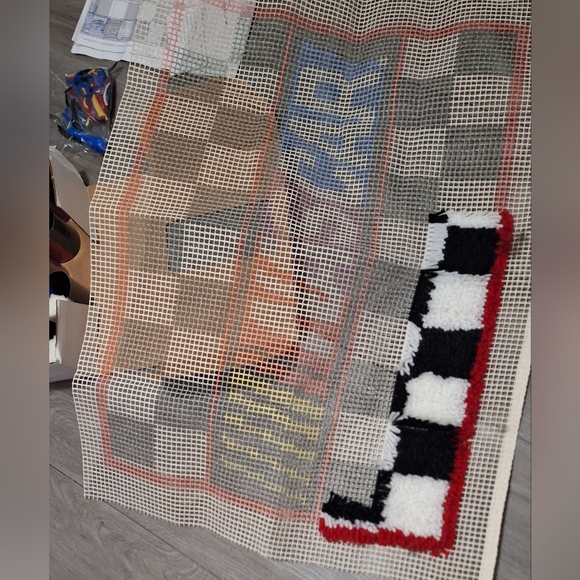 Nascar Latch Hook Kit #NC 5504Small Rug 20" x 30" Rug Started - Picture 4 of 7